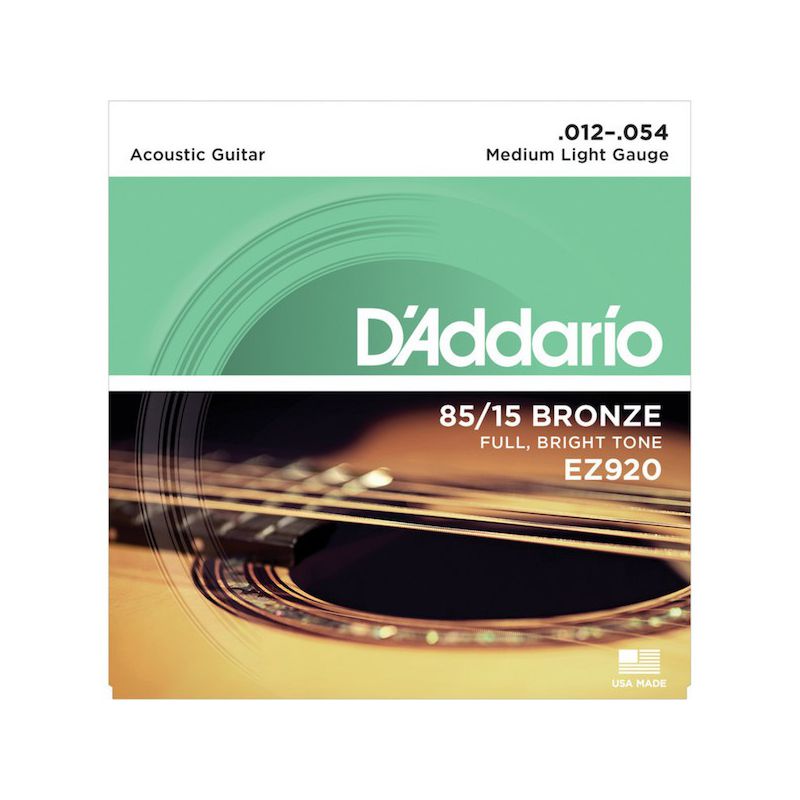 D’Addario EZ920 85/15 Bronze Acoustic Guitar Strings（Medium Light, 012‑054）木結他弦線
