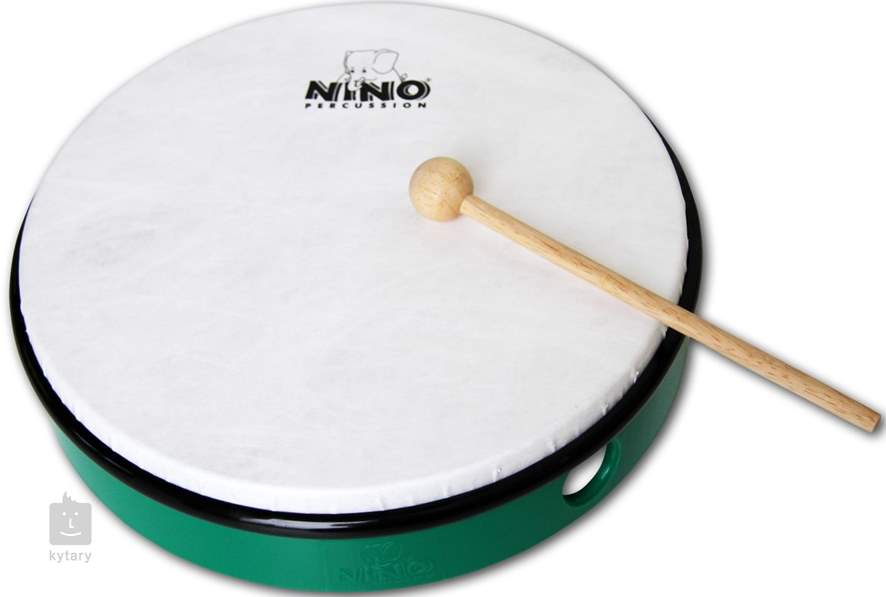 NINO 4GR HAND DRUM 6" W/BEATER ,GREEN