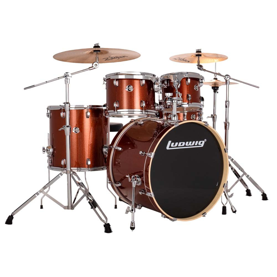 LUDWIG Evolution 5pc Drumset w/22" Bass Copper