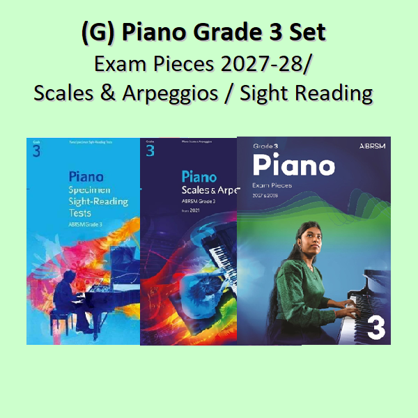 (G) Piano Exam Pieces 2027-2028 Grade 3 + Scales + Sight-Reading Set